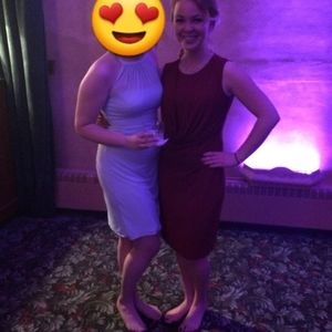 Calvin Klein rouched front short sleeve dress